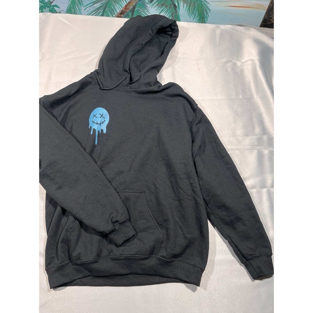 Unisex Streetwear Hoodie, Black With Design Medium Regular